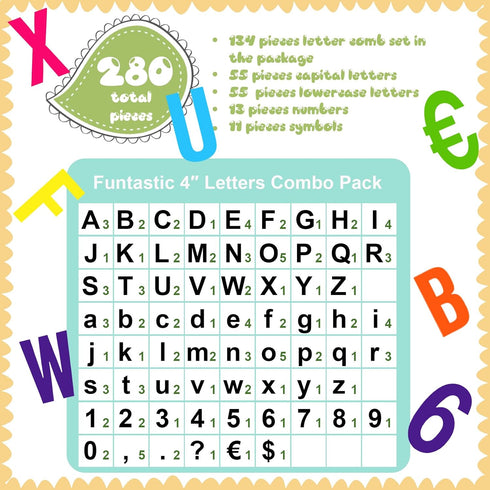Tenare 268 Pcs Bulletin Board Letters Alphabet Letters Numbers and Punctuation Cutouts Letters Fun Bulletin Board Set for Classroom Chalkboard Bul...