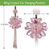 Crystal Flower Ball Car Pendant Lucky Car Mirror Hanging Ornament Crystal Suncatcher Hanging Charm Auto Interior Decoration, Pink...