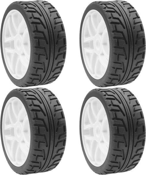 ShareGoo OD 4.09" Rubber 1/8 RC Buggy Tires and 17mm Hex Wheels Rim Compatible with Arrma Typhon Kyosho Losi VRX Redcat HSP HPI 1/8 Scale RC Off R...