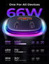 LISEN 66W C Type Car Charger, PD 36W+QC 30W Car Cigarette Lighter USB C Charger All Metal 3-Port Super Fast USB C Car Adapter Fit for iPhone 15 14...