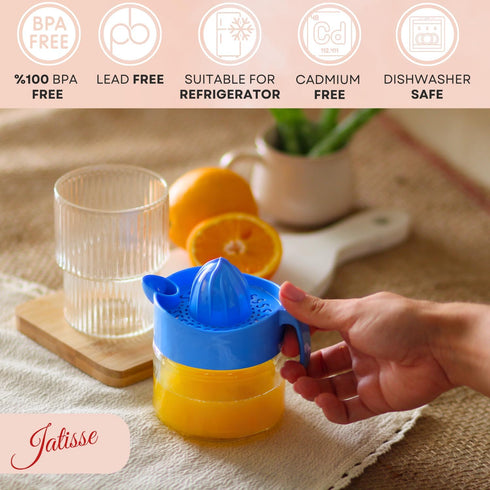 Glass Lemon Juicer, Small Grapefruit and Citrus Juicer, Extractor Manual Hand with Handle and Pour Spout, BPA Free and Lead-Free Heavyweight Cryst...