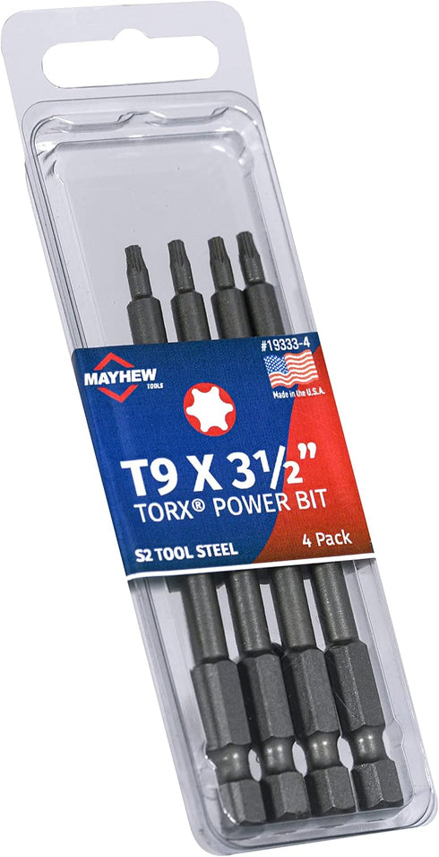 Mayhew Tools 19333-4 USA Torx Power Bit, T9 x 3.5", 4-Pack...