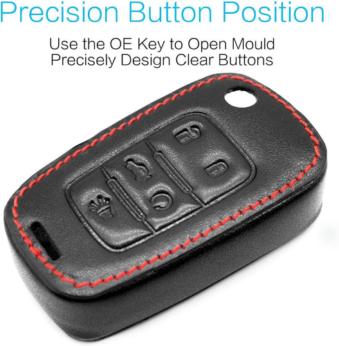 MECHCOS Compatible with Chevrolet Chevy Equinox Cruze Malibu Sonic Camaro Impala SS Buick Encore Lacrosse Regal Verano GMC Terrain Key Fob Cover C...
