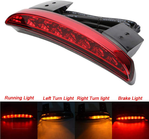 ANKIA Motorcycle Chopped Rear Fender Edge LED Brake License Plate Tail Light Stop Running Light Turn Signal Lamp for Harley Sportster XL883N 1200N...