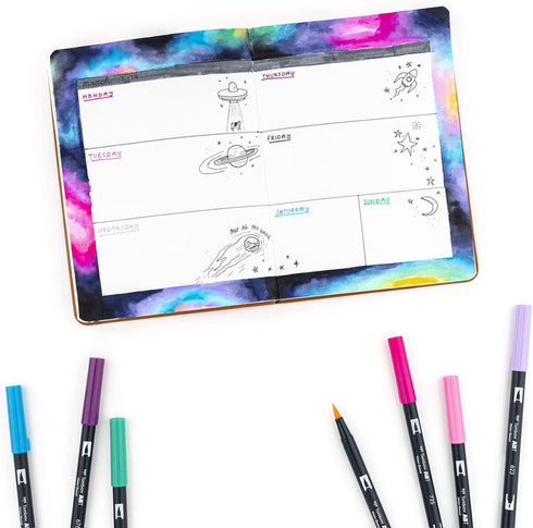 Tombow 56188 Dual Brush Pen Art Markers, Galaxy, 10-Pack. Blendable, Brush and Fine Tip Markers...