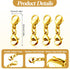 MTLEE Double Lobster Clasp Extender Double Claw Connector Bracelet Extension Clasp Small Bracelet Necklace Shortener for DIY Jewelry Making(Gold)...