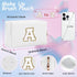 Initial Cosmetic Bag for women,2PCS Personalized Makeup Bag Small Cute PU Leather Chenille Letter Toiletry Bag,Makeup Brushes Aesthetic Accessorie...