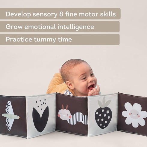 Taf Toys Bunny Black and White Soft Sensory Books Pram Book, High Contrast Baby Toys 0-3-6 Months, Essentials Tummy Time, Pram, Stroller, Car Seat...