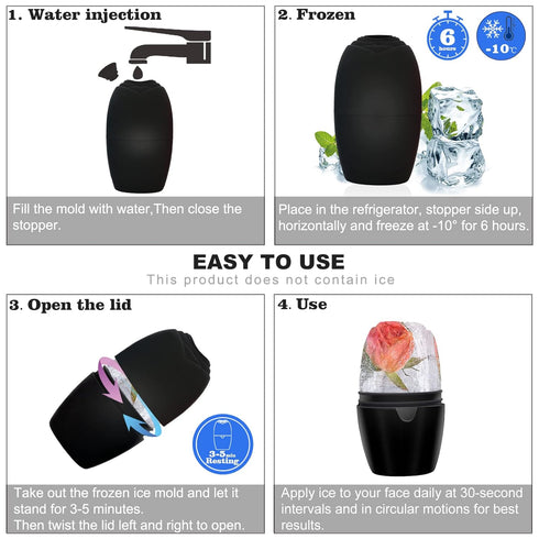 Ice Face Roller, Brighten Skin, Reusable Ice Mold for Face, Ice for Face to Tighten Skin, Silicone Ice Holder for Face, Icing Skincare Gift for Wo...