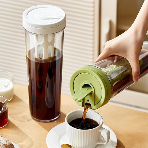 Cold Brew Coffee Maker and Ice Tea Brewer Pitcher, Beverage Cooler Large Capacity Teapot with Mesh Filter 1L(35oz) (Green)...