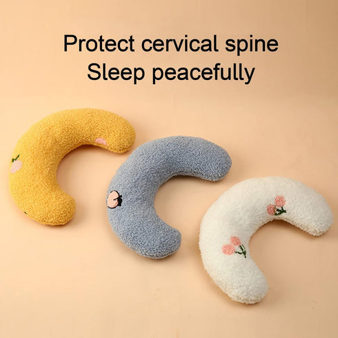 Cat Pillows for Indoor Cats, Soft Fluffy Dog Calming Pillow, Little Dog Pillows, U Shaped Half Donut Cuddler with Cute Embroidery, Washable Neck P...