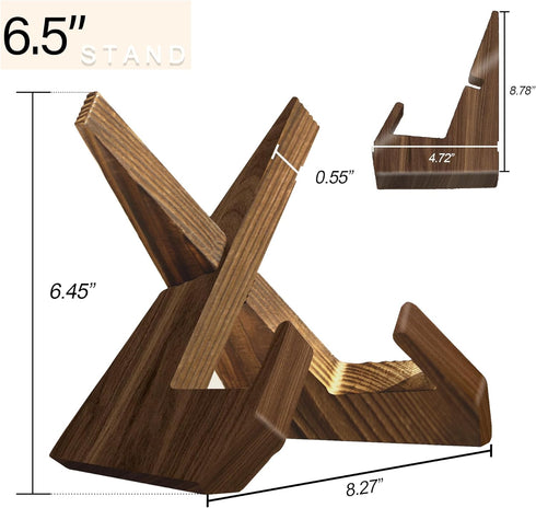 Picrit Plate Stand for Display - 6.5 Inch Stand + Detachable Wooden Picture Frame holder stand Picture, Decorative Plate, Book, Photo Easel for Di...