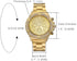 Men's Japan Quartz Bling Double Dual Rhinestone Bezel Gold Tone Bracelet Bangle Dress Watch (Gold, New Version)...