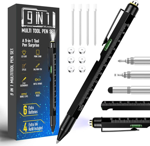 Pen Gifts for Men, Huhoo Cool Gadgets Tools Multi Tech Pen for Men, Personalized Gifts for Dad or Him, Funny Gift for Christmas, Father's Day, Val...