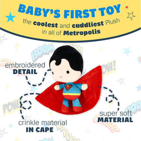 KIDS PREFERRED DC Comics Superman Soft Huggable Weighted Stuffed Animal Cute Plush Toy for Toddler Boys and Girls, Gift for Kids, Man of Steel 11....