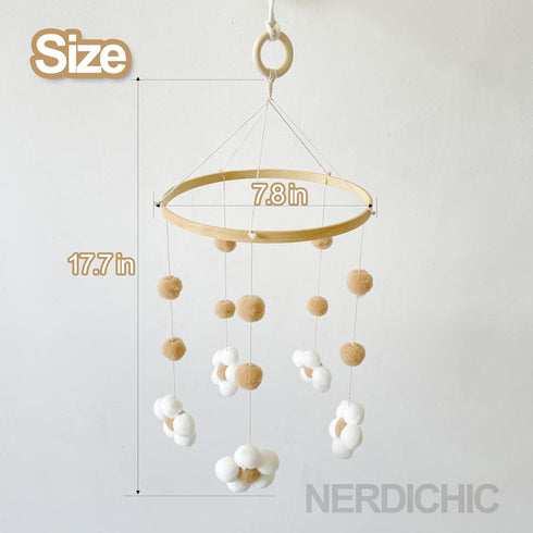Baby Crib Mobile for Boys Girls, Boho Nursery Decor Mobile for Bassinet, Gender Neutral Mobile Crib Accessories for Infant Bedroom Hanging - Felt ...