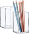 Amazing Abby - Penelope - 2-Pack Pen Holder, Acrylic Pen Holder, Clear Plastic Organizer for Office Supplies, Perfect Office Desktop Storage Solut...