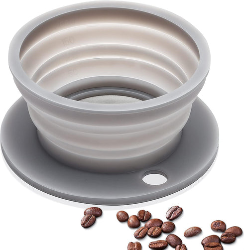 Paperless Collapsible Pour Over Coffee Dripper, Portable Reusable Pour Over Coffee Maker with Stainless Steel Mesh Screen, Perfect for Single Cup ...
