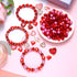 Urwomin 249 Pieces Valentine's Day Beads Jewelry Making for Necklace Bracelet Love Heart Charms Rhinestone Red Beads Assortments for Women Girls D...