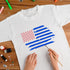 6 Pieces American Flag Stencils We The People Stencil Reusable Tracing Templates US Flag Painting Templates for Painting on Wood for DIY Card Albu...