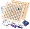 2 in 1 Multiplication Addition Math Board Game for Kids - Wooden Montessori Math Toys for Girls Boys 4 5 6 7 8 9 Years Old Wood Double Sided Board...
