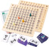 2 in 1 Multiplication Addition Math Board Game for Kids - Wooden Montessori Math Toys for Girls Boys 4 5 6 7 8 9 Years Old Wood Double Sided Board...