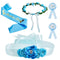 Xinnun 5 Pcs Baby Shower Maternity Sash Kit Shoulder Sash and Pin Daddy Corsages Flower Crown Pregnancy Sash Rose Wreath Headdress for Baby Shower...