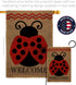Welcome Ladybug Burlap Garden Flag - Friends Bugs & Frogs Butterfly Ladybugs Dragonfly Bee Springtime Insect Natural Wildlife - Yard Decorations H...