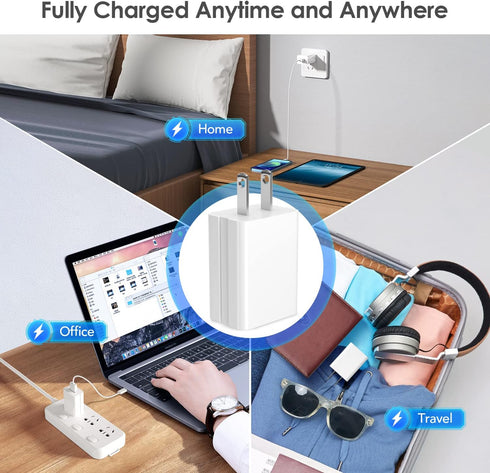 Mubarek USB Wall Charger,Fast Charger Safe USB Charger Block, Compact Fast Charging Block Adapter, Portable Power Adapter Lighting USB Charger Blo...