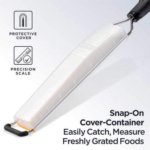 Deiss LUX Fine Grater & Lemon Zester, Parmesan Cheese Grater Handheld - Spices, Citrus Fruits, Hard Cheeses, Garlic, Chocolate, Nuts, Ginger Grate...
