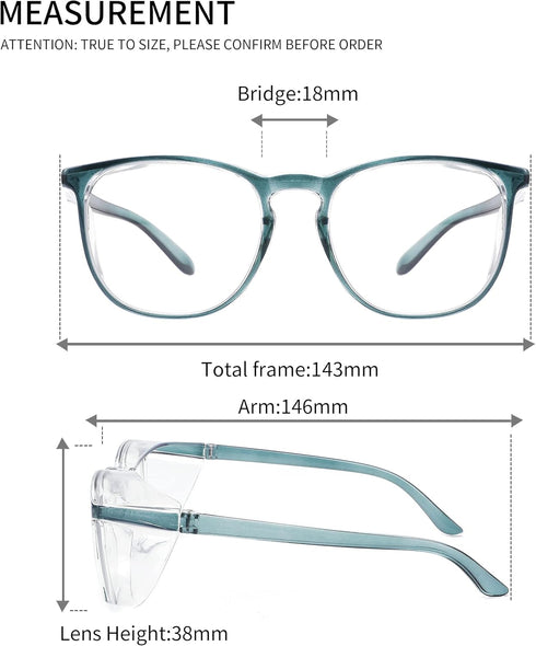 Safety Glasses Anti Fog Goggles Protective Eyewear Blue Light Blocking Anti Dust UV Protection Glasses For Men Women (2 Pack(new-blue+new-purple))...