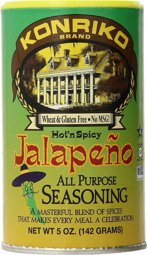Konriko - Jalapeno All Purpose Seasoning 5 oz - Wheat Free - Gluten Free - No MSG...