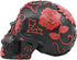 Ebros Day of The Dead Spider Web Floral Red Rose Skull Figurine DOD Floral Black Sugar Skull Statue 5" L...