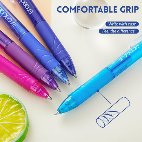 ParKoo 18 Colors Retractable Erasable Gel Pens Clicker, Fine Point 0.7mm, Make Mistakes Disappear, Comfort Grip for Journaling Drawing Writing Pla...