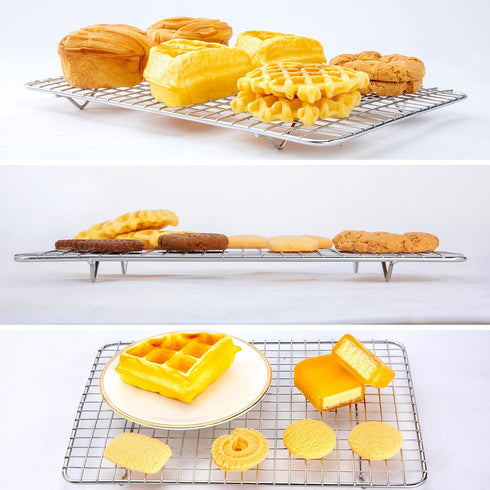 Aisoso Cooling Rack For Baking, Baking Rack with 18/8 Stainless Steel Bold Grid Wire, Multi Use Oven Rack Fit Quarter Sheet Pan, Oven and Dishwash...