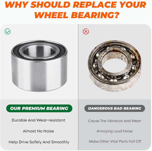 Front Rear Wheel Bearing 3514342 3514634 for Polaris Sportsman 300/400/ 450/500/ 570/800 HO X2 ETX 6x6 2014-2022, Ranger 500/570/ 700 Crew EPS EFI...