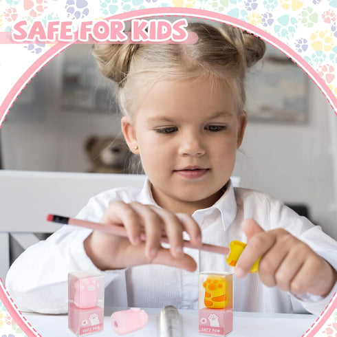 4 Pcs Cute Cat Paw Pencil Sharpener Kawaii Manual Pencils Sharpeners Cat Claw Cute Pencil Sharpener Kids Handheld Pencil Sharpener Cute School Sup...