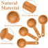Tebery 8 Pack Wood Measuring Scoops for Canister, 1 Tablespoon Beech Coffee Scoop Measuring Spoons for Coffee Beans, Ground Coffee, Protein Powder...