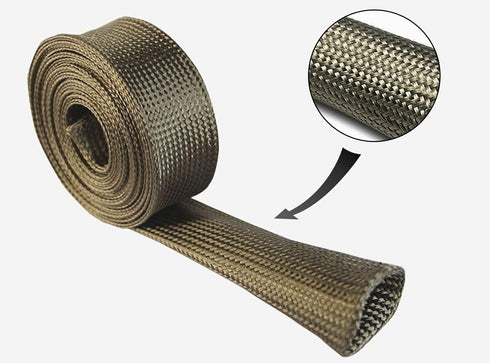 Heat Shield Sleeve Fuel Line Heat Shield Auto Hose Spark Plug Wire Cover Protectors Boots Roll 2500 Degree for Car&Auto Wire Loom Brake Cable (1" ...