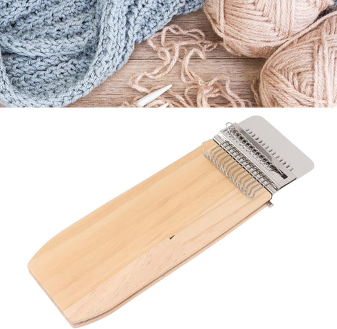 Tissting Mini Darning Loom 14 Hooks, Weaving Loom with Rubber Bands and Wooden Boards, Bracelet Making Kit String for Beginners Quickly Mending Je...