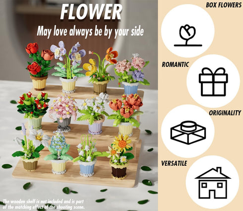 Wedding Hanging Orchid Mini flower potted Plant Bonsai Building Toy Blocks Artificial Particle Flower Botanical...