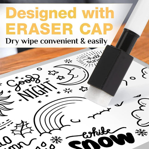 20Pcs Black Magnetic Dry Erase Markers, Small Dry erase Markers Fine Point Tip WhiteBoard Markers for Kids Teachers Office School Supplies...