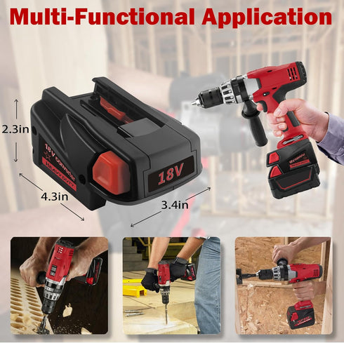 M18 to V18 Adapter for Milwaukee 18V V18 NI-CD Tool,for Dewalt 20V 60V MAX XR and for Milwaukee 18V M18 Lithium Battery Convert to Work for Milwau...