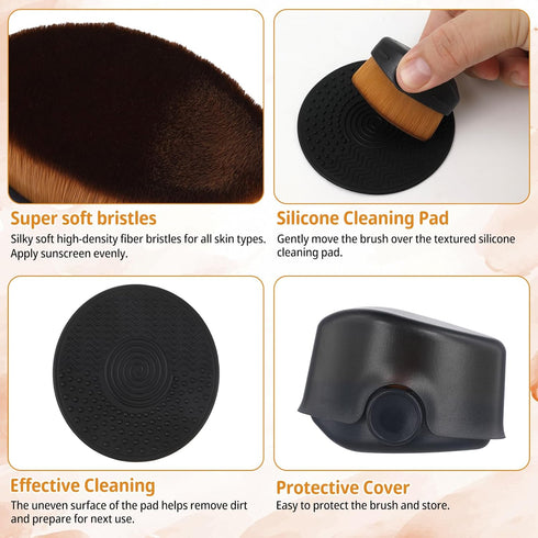 2pcs Sunscreen Applicator, Sunscreen Brush for Kids with Protective Caps Travel Portable Body Sun Lotion Applicator Soft Bristle Sun Cream Brush S...