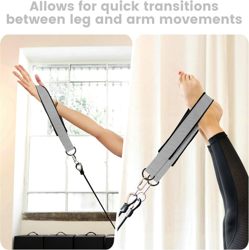 2PCS Pilates Strap, Pilates Double Loop Strap, Comfortable Enhanced Thickness, Fitness D-Ring Double Loop Strap, Pilates Equipment D-Ring Strap, H...