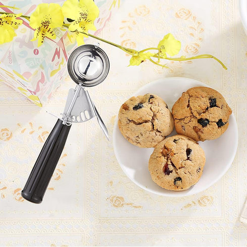 Ice Cream Scoop, Cookie Scoop Set, Incluede 1.2 OZ/ 2 OZ/ 4 OZ Scoop, Portion Control For Cookie Dough, Ice Cream, Cupcake, Muffin, Mashed Potatoe...