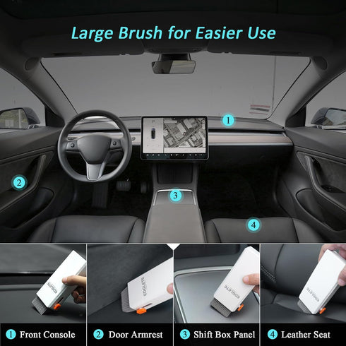 Car Screen Cleaner with Detailing Brush - Screen Cleaner Spray Car Detailing Kit Interior Cleaner for Touch Screen Display Dashboard, Car Cleaning...