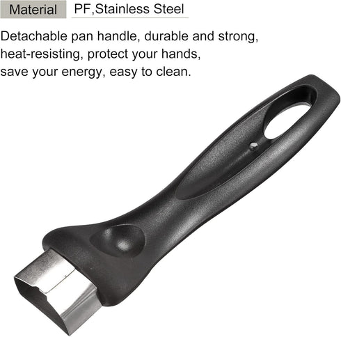 MECCANIXITY Pan Replacement Handle Black 7inch with Screw Nonstick Saucepan Cookware Skillet Stainless Steel Handle...