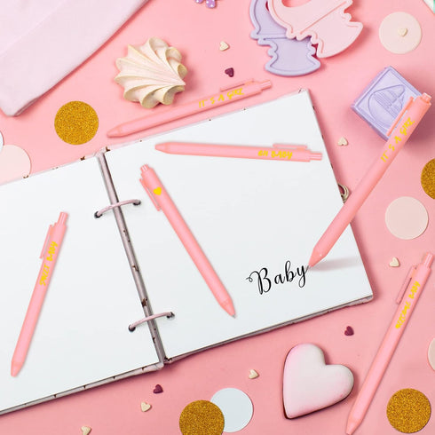 Nuanchu 50 Pcs Baby Shower Pens for Guests It's a Boy or Girl Pens Retractable Baby Shower Favors Baby Shower Decorations Office School Teacher St...