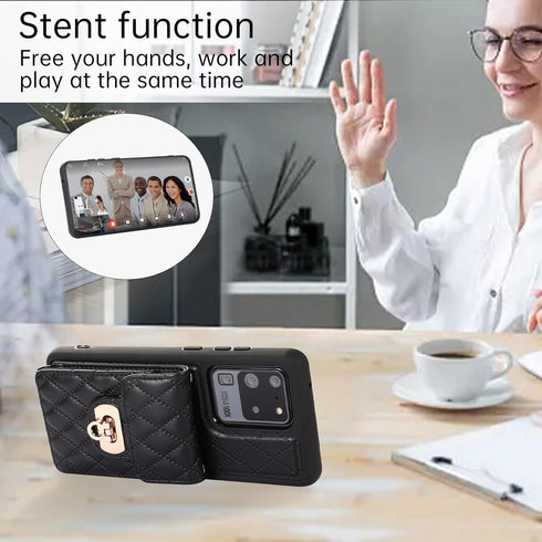 Phone Case for Samsung Galaxy S20 Ultra 5G Wallet Cover with Credit Card Holder Shoulder Crossbody Strap Long Lanyard Leather Cell Accessories S20...